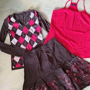 Pink and brown outfit set